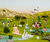 Leda and the Swan by Mahsa Tehrani contemporary artwork painting