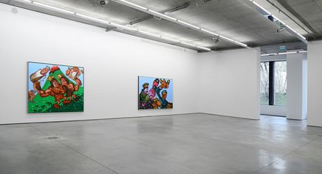 Exhibition view: Peter Saul, You Better Call Saul, Gary Tatintsian Gallery, Moscow (22 April–27 September 2016). Courtesy Gary Tatintsian Gallery, Moscow.