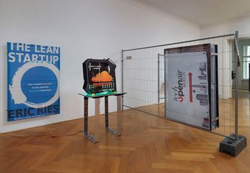 Exhibition view: Simon Denny, Disruptive Berlin, Galerie Buchholz, Berlin (31 January–15 March 2014). Courtesy Galerie Buchholz.
