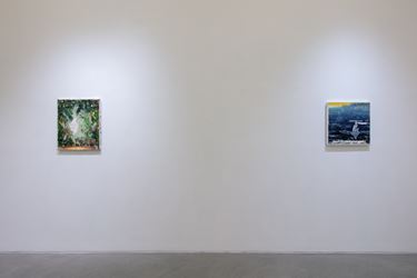 Exhibition view: Matthias Weischer, Traces to nowhere, Lehmann Maupin, Hong Kong (8 September—3 October 2015). Courtesy the artist and Lehmann Maupin, New York and Hong Kong. Photo: Kitmin Lee.