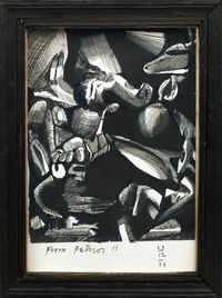 Study for Stabat Mater Pathosformel by W. K. Lyhne contemporary artwork drawing