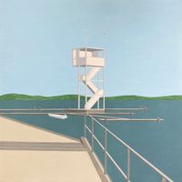 Lifeguard tower by Zoran Minić contemporary artwork painting