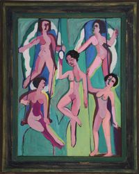 Artisten an Ringen (Artists on rings) by Ernst Ludwig Kirchner contemporary artwork painting
