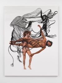 Archer, bow, lion, and whip by Van Hanos contemporary artwork painting, works on paper