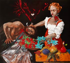 Jan Van Imschoot, Couper des fleurs par malheur, 2023, Oil on canvas, 170 × 190 cm