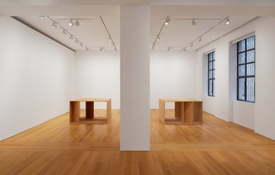 Exhibition view: Donald Judd, Gagosian, Hong Kong (13 October–13 November 2021). © 2021 Judd Foundation/ Artists Rights Society (ARS), New York. Courtesy Gagosian.   