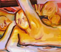 Three on the Bed by Eunsae Lee contemporary artwork painting