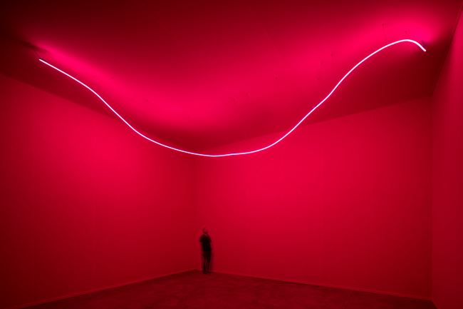 Ambiente spaziale con neon [Spatial Environment with Neon Light] by Lucio Fontana contemporary artwork