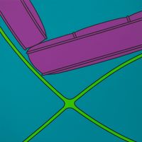 Untitled (Barcelona chair fragment turquoise) by Michael Craig-Martin contemporary artwork painting