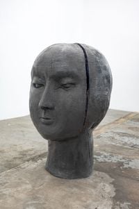 (Untitled) black cracked head by Vanessa Beecroft contemporary artwork painting, sculpture, ceramics