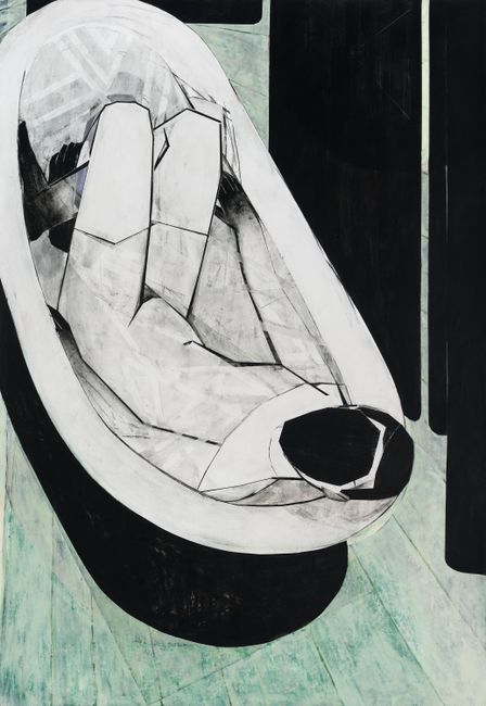 Tub / green floor by Iris Schomaker contemporary artwork
