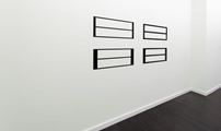 Reflective Editor, Set of Four:  Two Horizontal Rectangular Holes, Parallel Pattern, Horizontal Division by Douglas Allsop contemporary artwork 3