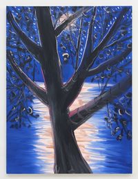 Strawberry Moon (Glamorous Tree, Hidden Light, Cushing) by Ann Craven contemporary artwork painting