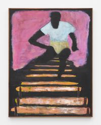 Hurdling: Sky Blue by Reggie Burrows Hodges contemporary artwork painting, works on paper, drawing