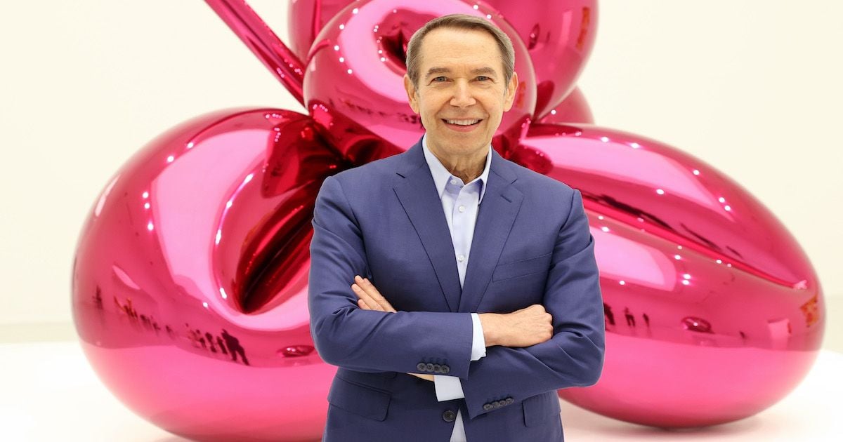 Jeff Koons Shine. Exhibiting Rabbit, the most expensive artwork by