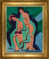Spielende Badende (bathers playing) by Ernst Ludwig Kirchner contemporary artwork painting