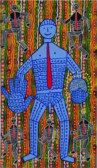 Blue Light Man (3.8.89) by Robert Campbell Jnr contemporary artwork painting