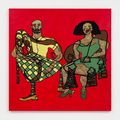 Leisure Couple in Yellow and Green by Tschabalala Self contemporary artwork 1