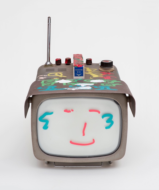 Nam June Paik, Transistor Television, 2005. Permanent oil markker and acrylic paint on vintage transistor television.