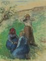 Trois paysannes, deux agenouillées et une debout by Camille Pissarro contemporary artwork 1