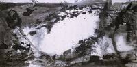 Full Moon at West Lake S026 西湖望月 S026 by Lan Zhenghui contemporary artwork works on paper