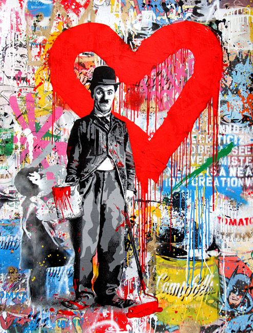 Chaplin by Mr. Brainwash contemporary artwork