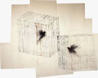 Cage #4 by Leila Mirzakhani contemporary artwork works on paper, drawing