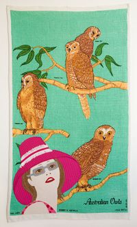 Looking at Owls by Adrienne Doig contemporary artwork mixed media, textile, textile, textile