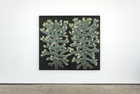 portrait of two monkey puzzle trees (with spring growth) by Andrew Sim contemporary artwork works on paper