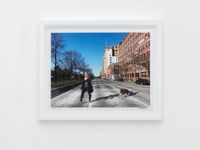Woman and Dog walking across West Avenue 2020.5.10 by Liu Xiaodong contemporary artwork painting, print