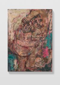 Couples 4 (cream, Veronese green and fuchsia) by Daniel Crews-Chubb contemporary artwork painting