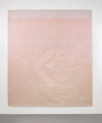 Endnote oblique, margin pink by Ian Kiaer contemporary artwork painting, works on paper, drawing