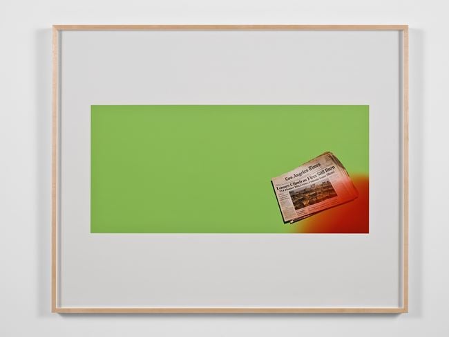 Untitled Green Screen Memory (Fires Still Rage) by Larry Johnson contemporary artwork