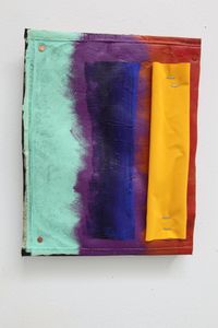My Rothko with yellow stripe by Jessica Stockholder contemporary artwork painting, sculpture
