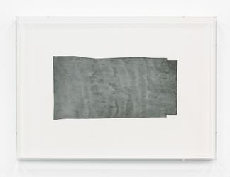 Florian Pumhösl, Saltern/Marsh III (2019–2021). Watercolour on primed lead foil. 16.5 x 33.2 cm. Exhibition view: Florian Pumhösl, Galerie Buchholz, Berlin (16 September–29 October 2022). Courtesy Galerie Buchholz.