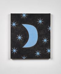 Moon & Stars (blue) by David Austen contemporary artwork painting, works on paper