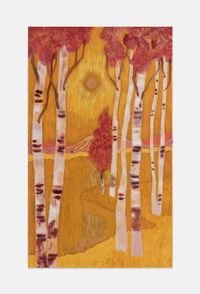 Golden birch by Freya Douglas-Morris contemporary artwork painting