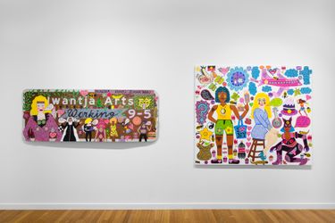 Installation view, Kaylene Whiskey, From Comic to Canvas, Roslyn Oxley9 Gallery, Sydney (27 January – 25 February 2023⁠).⁠ Photography: David Suyasa