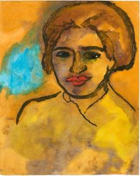 Junge Frau by Emil Nolde contemporary artwork painting, works on paper