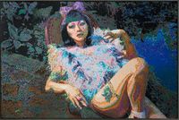 Lounging by Frances Goodman contemporary artwork mixed media