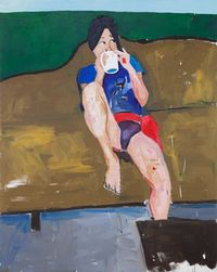 Sungtae Kim - Drinking coffee in my chinatown Studio by Henry Taylor contemporary artwork painting