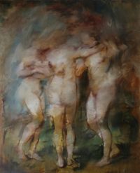 The Three Graces, after Rubens by Jake Wood-Evans contemporary artwork painting