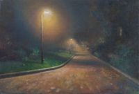 Oliver City in the Haze 橄欖城的霧霾夜 by Lu Liang contemporary artwork painting