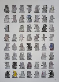 54 Heads 8-22 by Luis Lorenzana contemporary artwork painting, works on paper