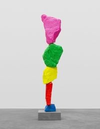 Blue Red Yellow Green Pink Mountain by Ugo Rondinone contemporary artwork sculpture