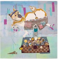 Coindoge by Eva Zhang contemporary artwork painting, textile