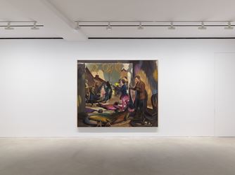 Exhibition view: Neo Rauch, Propaganda, David Zwirner, Hong Kong (26 March–4 May 2019). Courtesy the artist and David Zwirner.