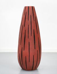 Lined Red Egg by David Nash contemporary artwork sculpture