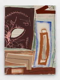 palmiers sur la route by Laurence Leenaert contemporary artwork painting, mixed media, textile