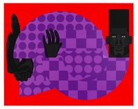 The Man in the Violet Suit (Red No.1) by Jon Key contemporary artwork print
